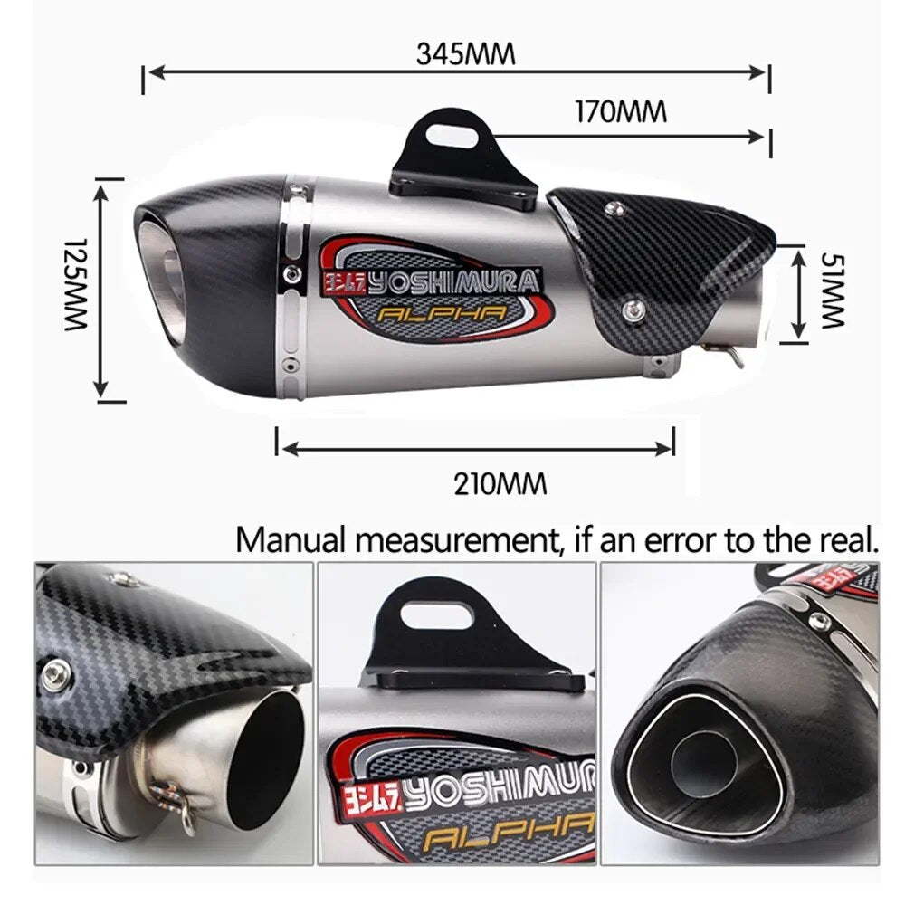 General purpose 51mm motorcycle Yoshimura exhaust silencer Stainless steel GP Scooter motorcycle tube for R1 R3 R6 Ninja400 Z900