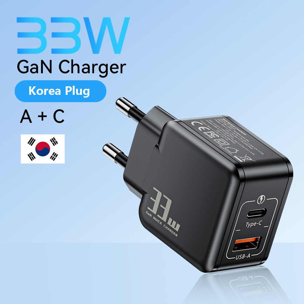 33W GaN Fast Charge USB Charger Type C For iPhone 14 Pro Max 13 12 PD3.0 Quick Charger For Samsung S23 S22 Travel Phone Charger