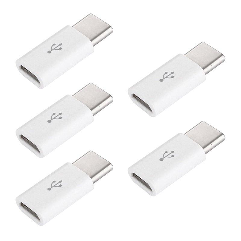 5Pcs Small Micro USB To USB-C Adapter Mobile Phone Adapter Type-c Interface Data Line Converter For Samsung Xiaomi Huawei