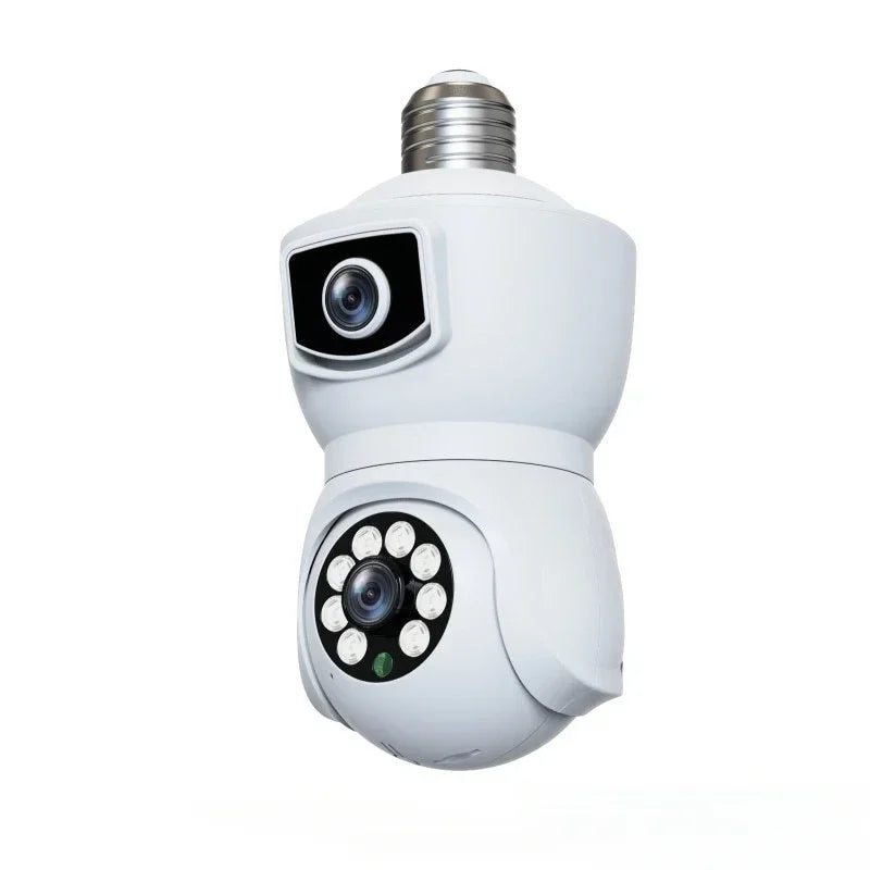 E9 Dual Lens Bulb Light Camara Indoor Night Vision Wireless Smart Camera 360 Degree Panoramic Wifi Bulb Dome Socket Network Came