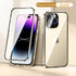 Shockproof Full Lens Protection Double Sided Glass Magnetic Clear Case Luxury Metal Frame Phone Case for IPhone 14 13 12 Pro Max