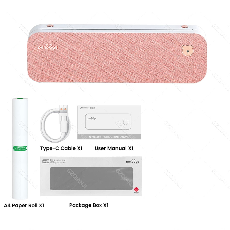 PeriPage A4 Portable Printer Bluetooth Wireless Thermal Label Printer Tattoo Transfer Paper Printing impresora termica tattoo