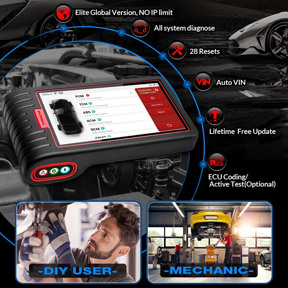 THINKCAR THINKSCAN Max Full System Car Diagnostic Tool Bluetooth-compatibl Obd2 Code Reader Auto Diagnostic Scanner Free Update