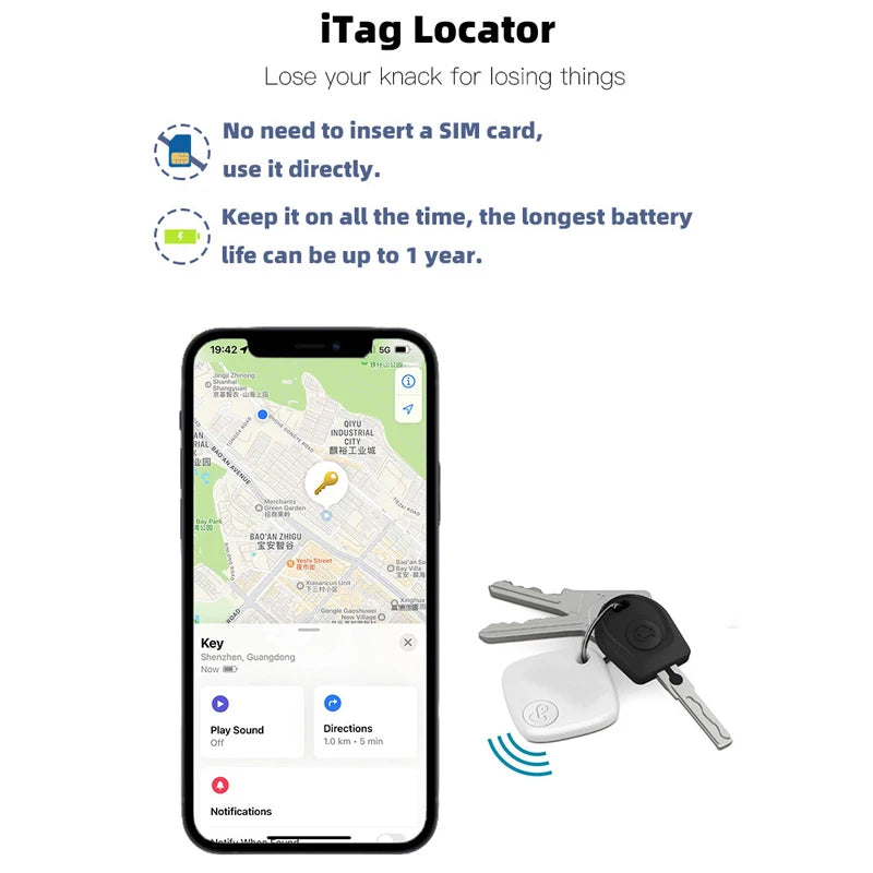 Mini Tracking Device For Apple Find My Key Smart Tag Child Finder Pet Car Lost Tracker Smart Bluetooth GPS Tracker IOS System