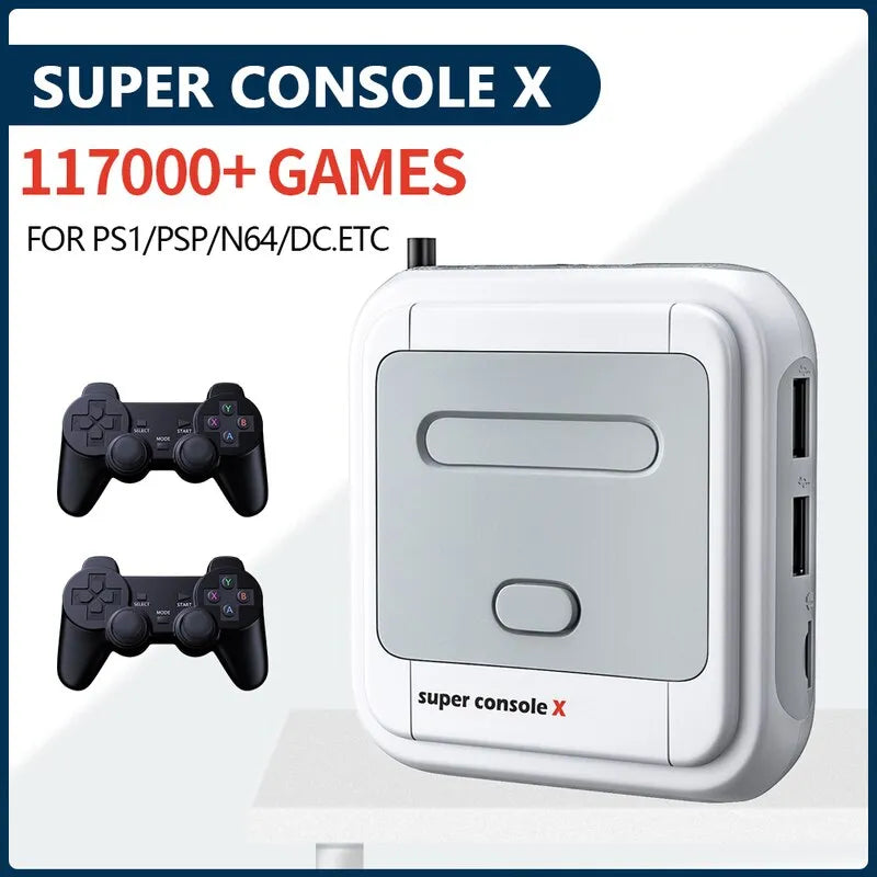 DATA FROG Game Box Super Console X Retro Video Game Console Support 90000 Games 50 Emulators for ARCADE/MAME/DC with Controllers