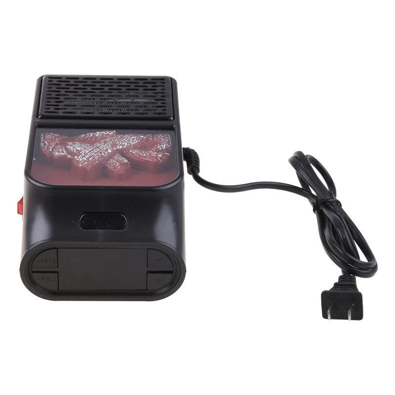 Small Portable Ceramic Space Heater Electric Heater Fan Thermostat Control Fireplace Heater with Realistic Flames 900W