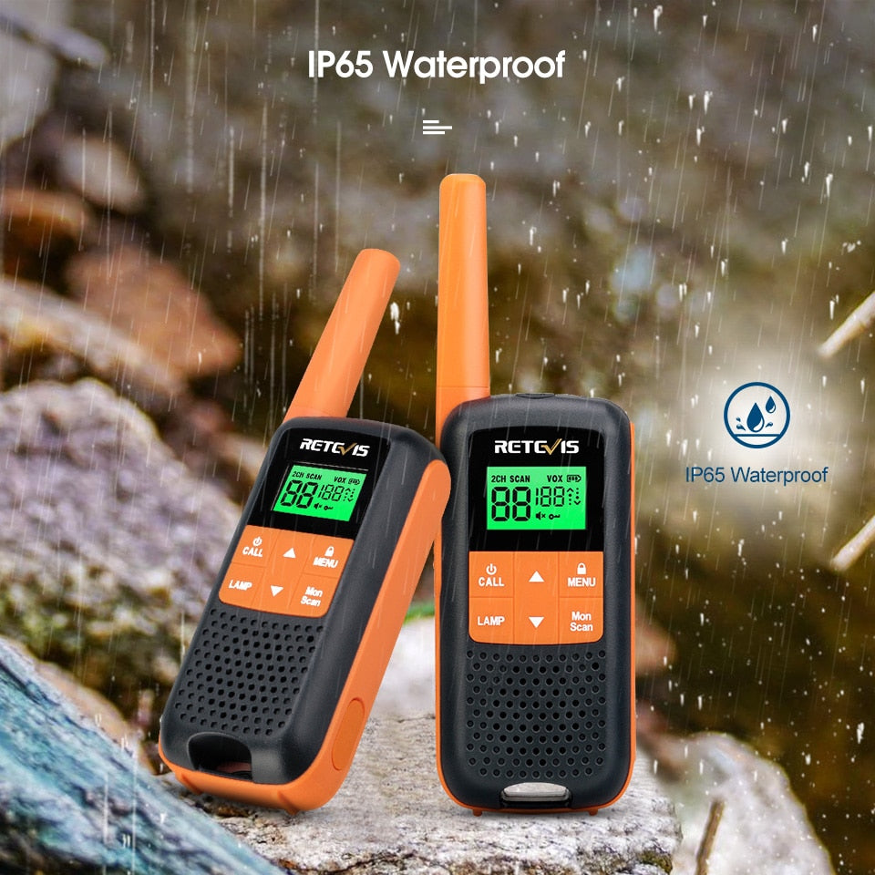 Retevis Walkie Talkie Waterproof PMR 446 RT649 2 pcs Walkie-talkies Rechargeable Portable Two-way Radio PTT for Hunting Fishing