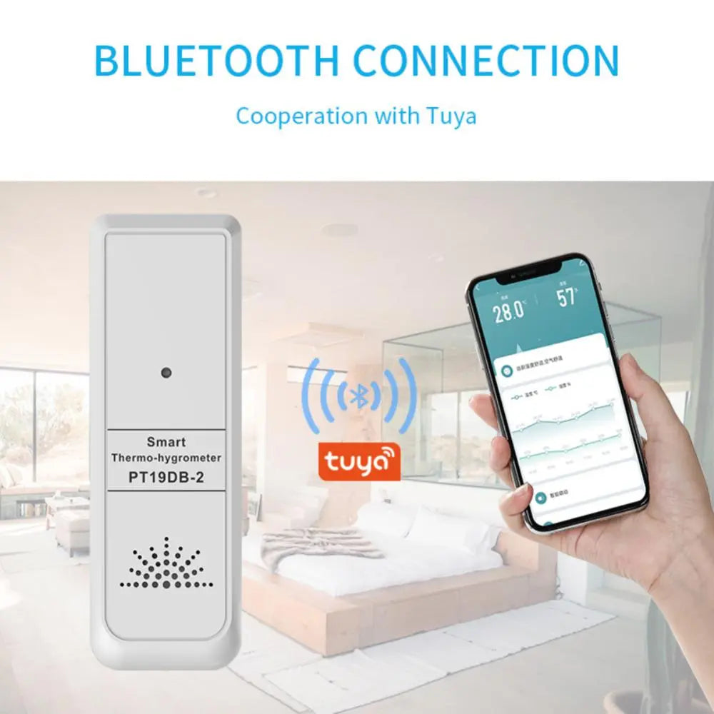 Tuya Smart Outdoor Mini Temperature Humidity Sensor -20℃-70℃ Detection Range Mobile App Remote Monitoring Support Gateway