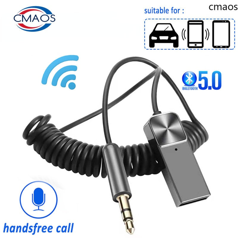 Bluetooth Aux Adapter Wireless Car Receiver Dongle USB to 3.5mm Jack Audio Music Mic Handsfree Auto Speaker Transmitter Cable
