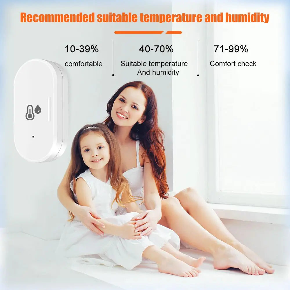 Tuya ZigBee Smart Temperature Humidity Sensor Battery Powered Mini Thermometer Smart Home Security Work With Alexa Google Home