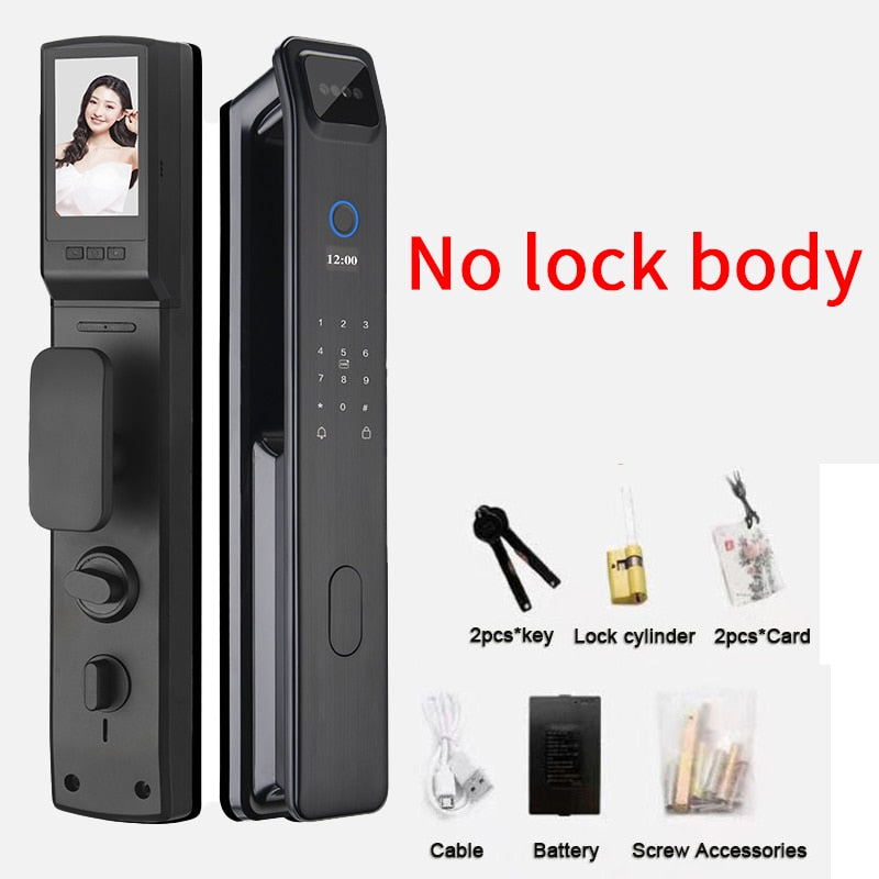 Fully Automatic WIFI APP 3D Face Recognition Smart Lock Fingerprint Biometric Card Key Digital Lock Home Smart Lock