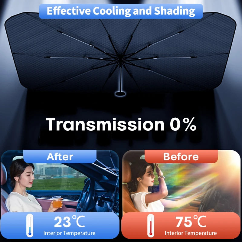 Karcle Car Sun Shade Car Windshield Umbrella Auto Front Window Foldable Sunshade Covers Car Parasol Protector Car Accessories