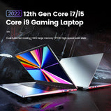 12th Gen 15.6" Full HD IPS Display Notebook Intel i9 9880H i7-1260U i5-1250P Processor 64GB RAM 4T SSD Ultrabook Portable Laptop