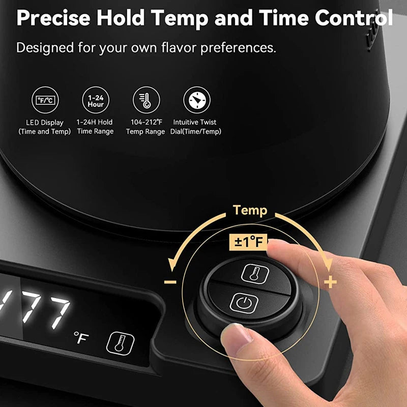 110V 220V Gooseneck Electric Kettle 1000ml Hand Brew Coffee Pot Smart Teapot Temperature Control Pot 1200W Rapid Heating Kettle
