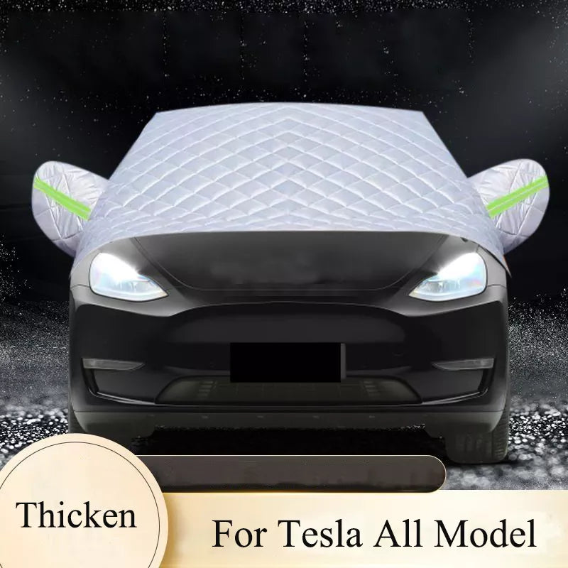 Tailored for Tesla Model 3 Model S Model X Model Y Car Front Windshield Cover Thick Aluminum Film Oxford Cloth Winter Car Cover