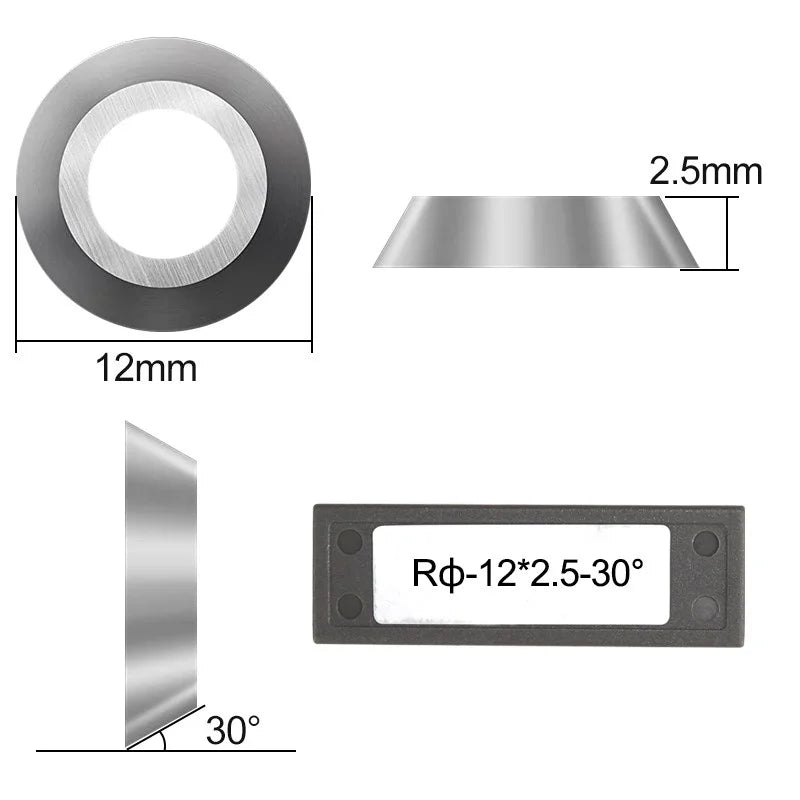 Round Carbide Insert Cutter 8.9mm 12mm 15mm 16mm 18mm for Wood Lathe Turning Finisher Hollower Tools or Woodworking Planer Etc