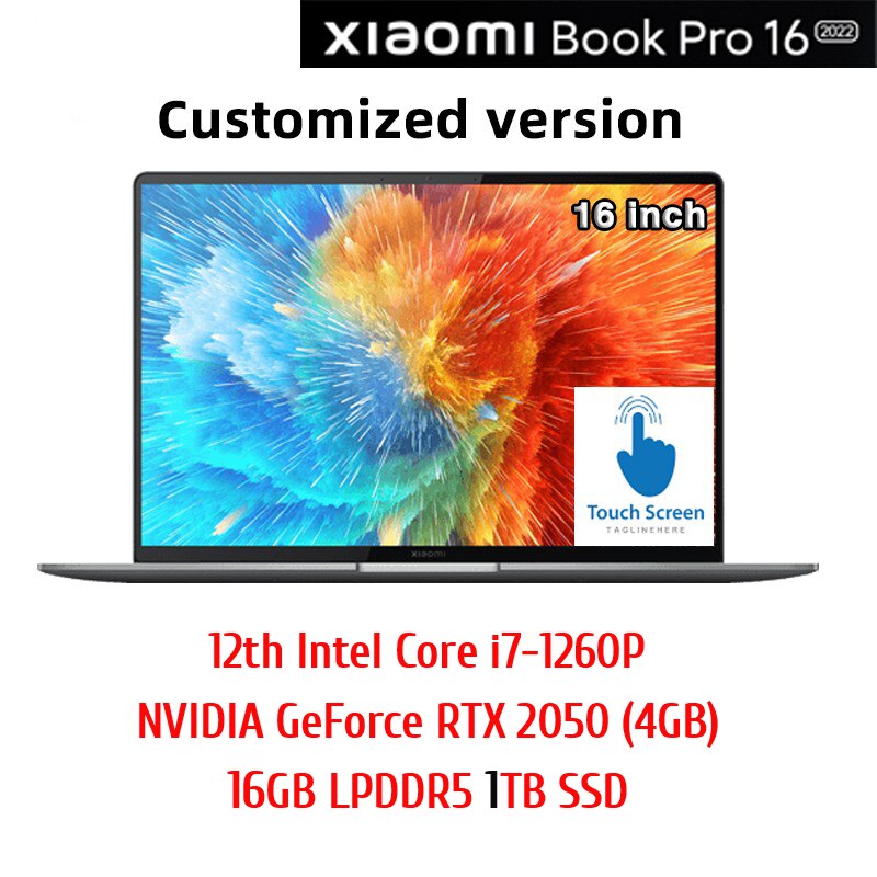 【Mega Sale】 Xiaomi Book Pro 16 Laptop 16 Inch 4K OLED Touch Screen Mi Intel Core I7-1260P/i5-1240P Notebook Windows 11 PC