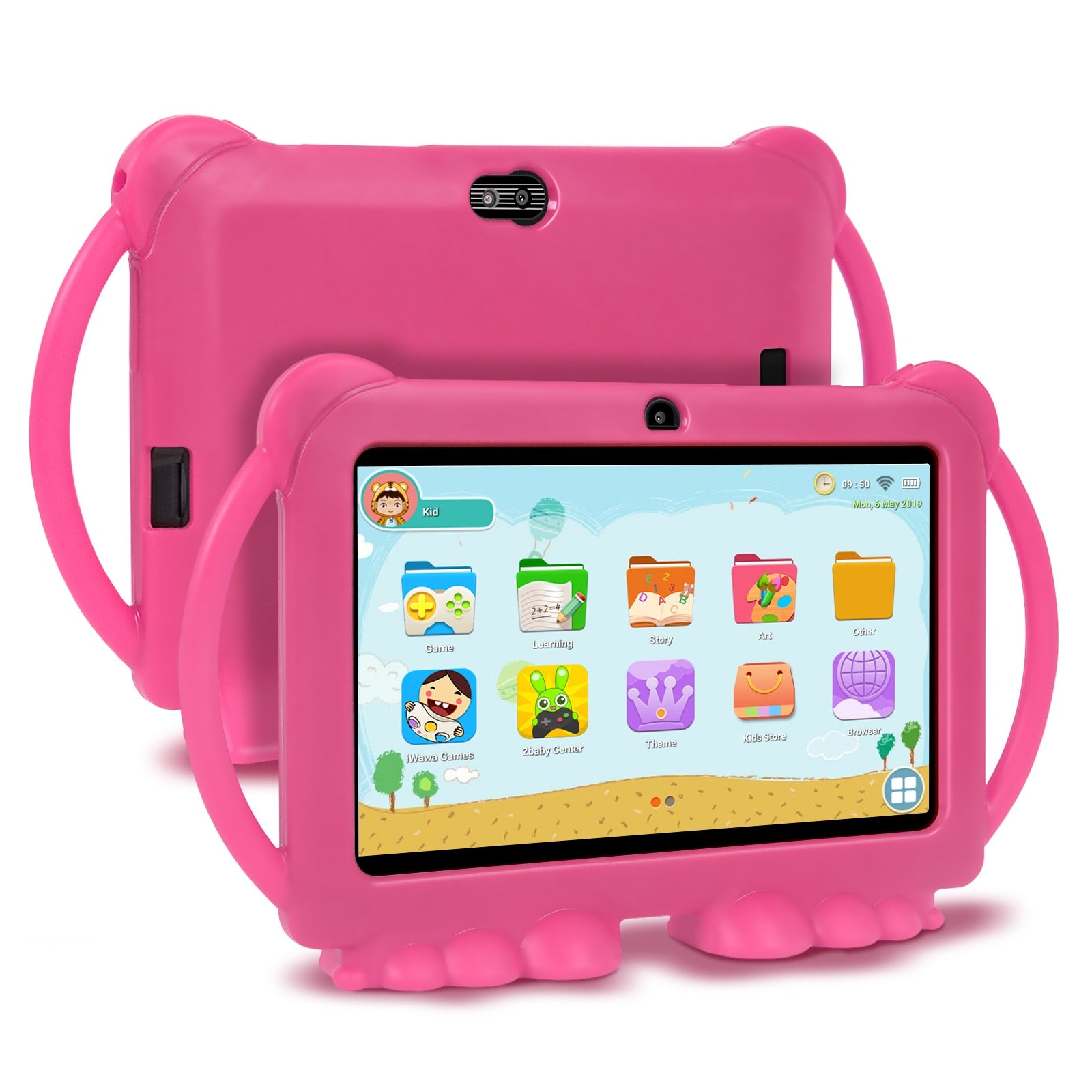 XGODY 7 Inch Android Kids Tablet PC For Study Education 64GB ROM Quad Core WiFi OTG 1024x600 Children Tablets With Tablet Case