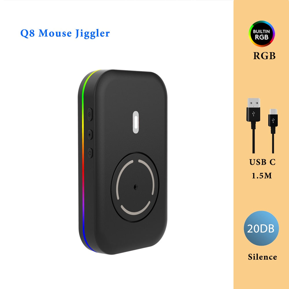 Mouse Jiggler Undetectable Automatic Mover USB Port Shaker Wiggler for Laptop Keeps Computer Awake Simulate Mouse Movement