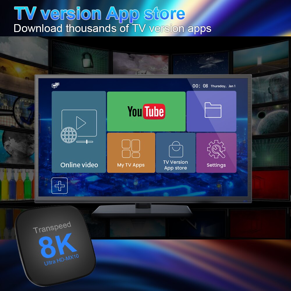 Transpeed Android 13 TV Box Dual Wifi Support 8K Video BT5.0+ RK3528 4K 3D Voice Media Player Set Top Box