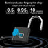 NEW Electronic Padlock Luggage Fingerprint Lock USB Rechargeable Smart Keyless Security Home Dormitory Door Lock Cabinet Locker