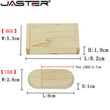 JASTER Free Custo Logo Wooden Box USB Flash Drive 128GB Personal Logo Wedding Gift Memory Stick 64GB Wood Pendrive 32GB U disk