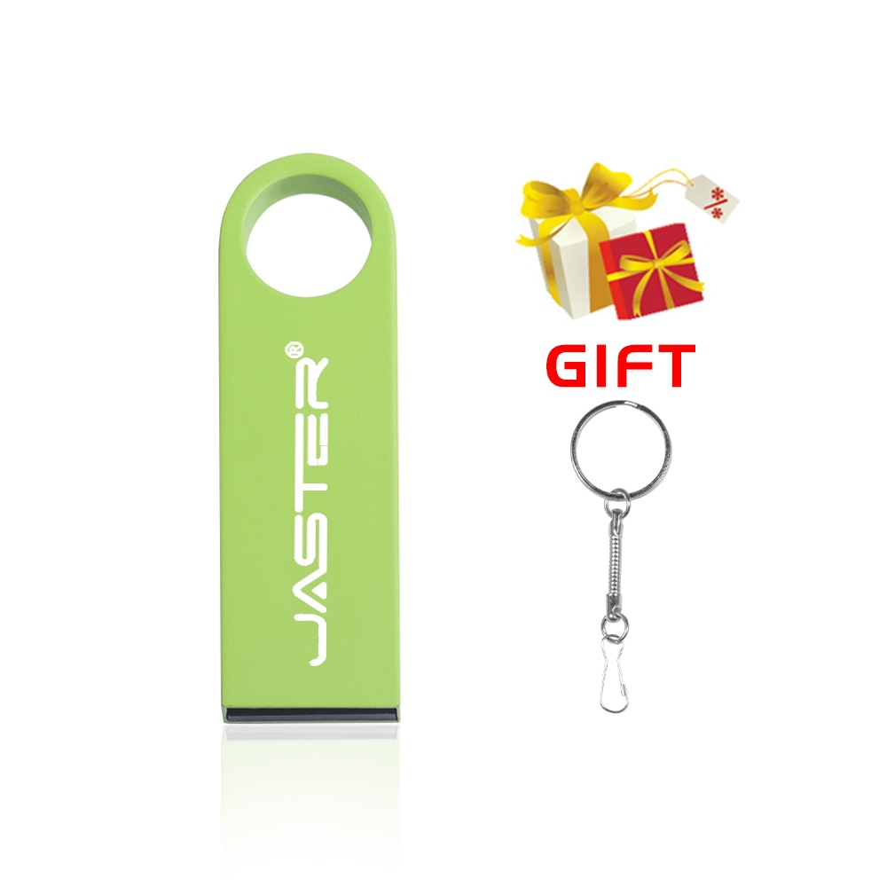 JASTER USB 2.0 Flash Drives Metal 64GB Free logo Black 32GB Pen drive 16GB Memory stick Free key chain U disk 8GB 4GB For Laptop