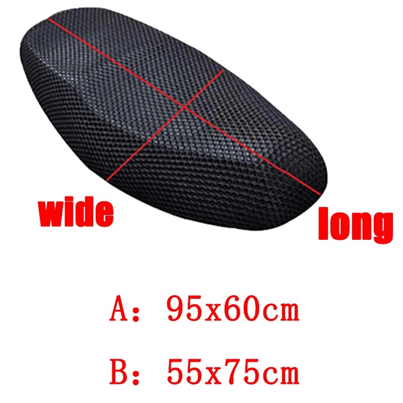 Universal Motorcycle Seat Cover Breathable 3D Mesh Cushion Cover Protecting Sunscreen for Motorcycle Electric Scooter