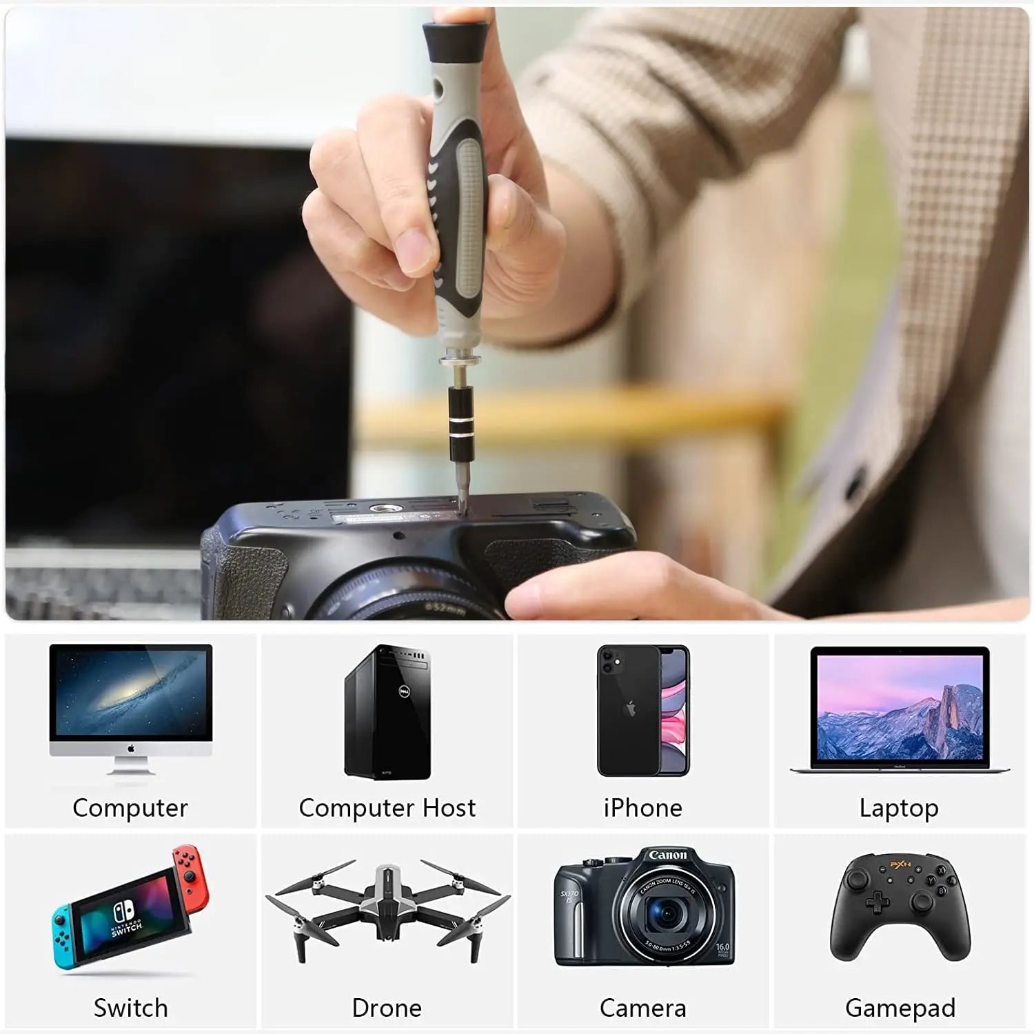WOZOBUY 115/122/135 in 1 Screwdriver Set of Screw Driver Bit Set Multi-function Precision Mobile Phone Repair Hand Tool Torx Hex