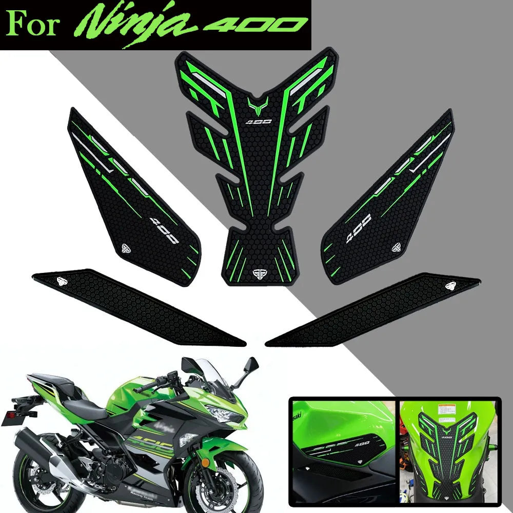 3D Rubber Fuel Tank Pad Anti-slip Protector Motorcycle Sticker Decal Gas Knee Grip for Kawasaki Ninja 250 Ninja400 Z400 z 400