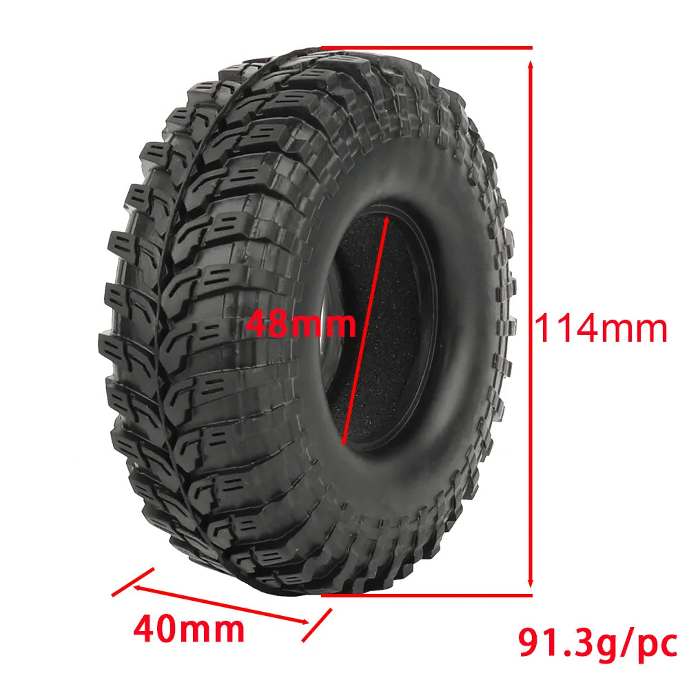 RC Rock Crawler 1.9Inch Soft Rubber Tires 110-125mm Tyre For 1/10 RC4WD D90 AXIAL SCX10 II III CAPRA TRX-4 TRX-6 RGT 1.9" WHEEL