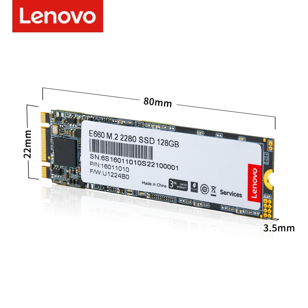 Lenovo M2 SATA SSD 128GB 256GB 512GB 1TB M.2 NGFF SSD 2280 Internal Solid State Drive Hard Disk for Laptop Desktop PC