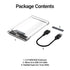 JEYI 2.5'' External Hard Drive Enclosure USB 3.0 to SATA III Tool-Free Clear Hard Disk Case for 2.5 inch 7mm 9.5mm SATA HDD SSD