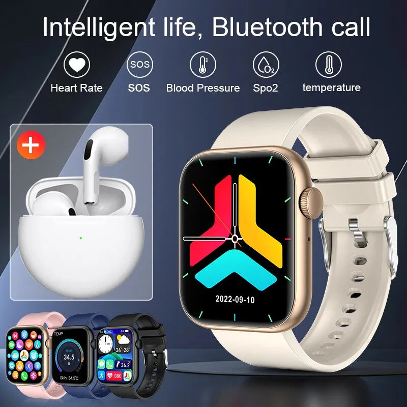 LIGE 1.85 Inch Bluetooth Call Smartwatch Women Men Sports Fitness Watches Woman Body Temperature Monitoring Smart Watch Ladies