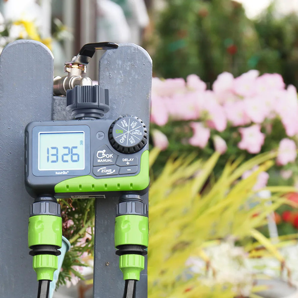 Digital Automatic Irrigation Watering Timer System Rain Delay Separate Timing Programs Sprinkler for Outdoor Lawn Gardening Pool