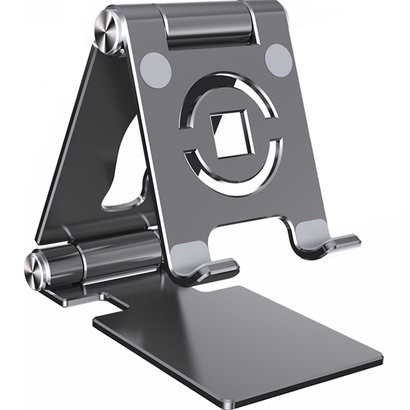 Foldable Mobile Phone Holder 360 Degree Rotating Hollowed Tablet Riser Anti Slip Tablet Holder Height Adjustable for 4.7-12 Inch