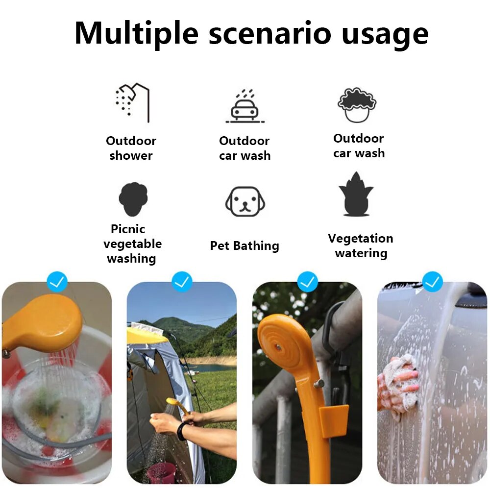 Car Washing Portable Car Shower with Cigarette Lighter Universal DC 12V Car Washer Cleaning Tool Outdoor Camping Travel Shower