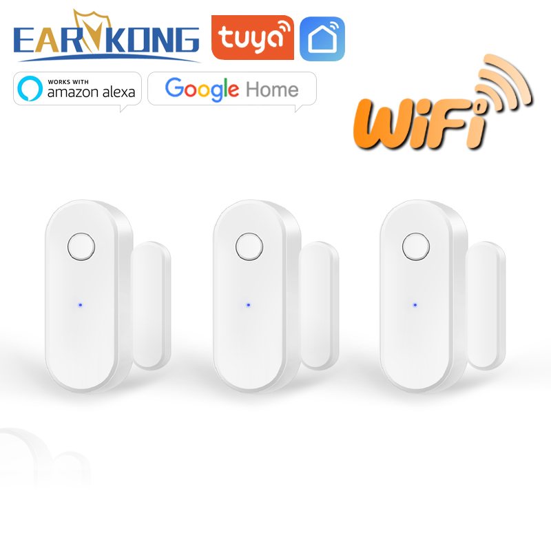 Tuya Smart WiFi Door Sensor Door Open / Closed Detectors Wifi Home Alarm Compatible With Alexa Google Home  Tuya APP