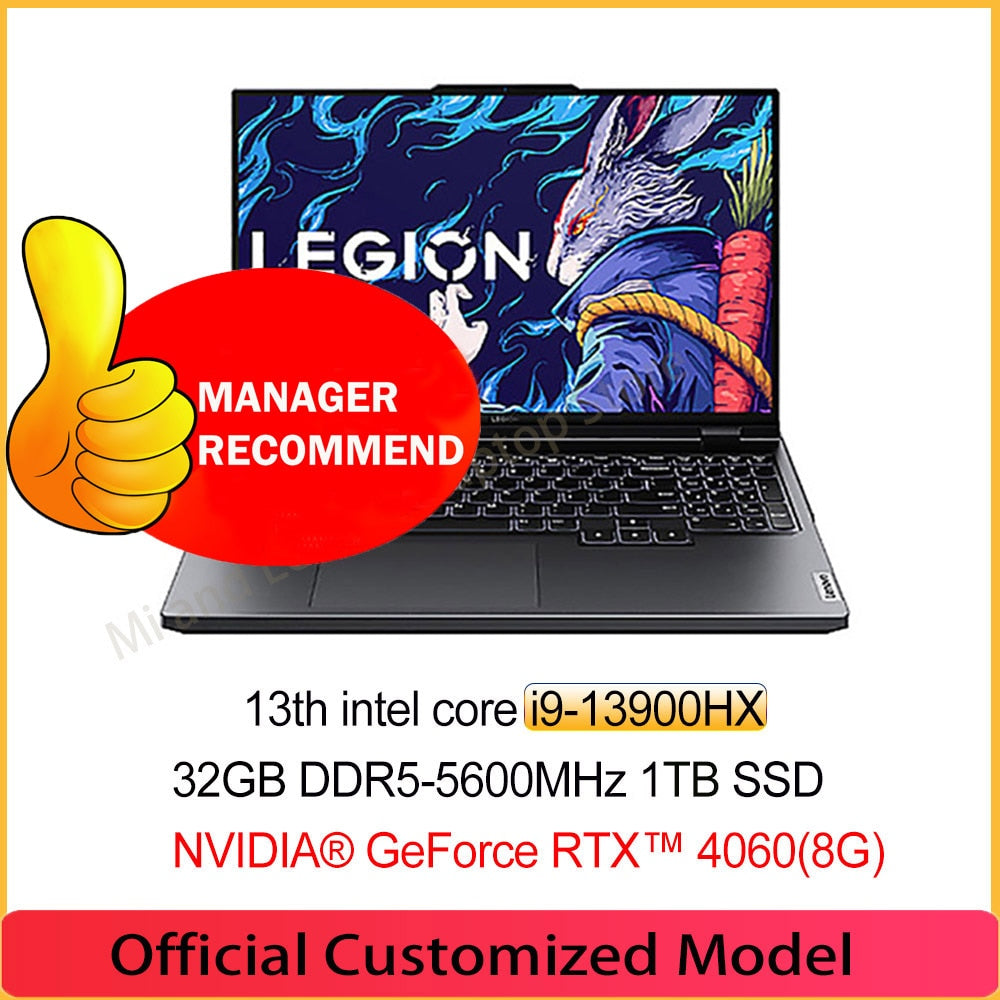 New Lenovo Legion Y9000P 2023 E-sports Gaming Laptop 13th Intel i5-13500HX/i7-13700HX/i9-13900HX 2.5K 240Hz 16inch Game Notebook