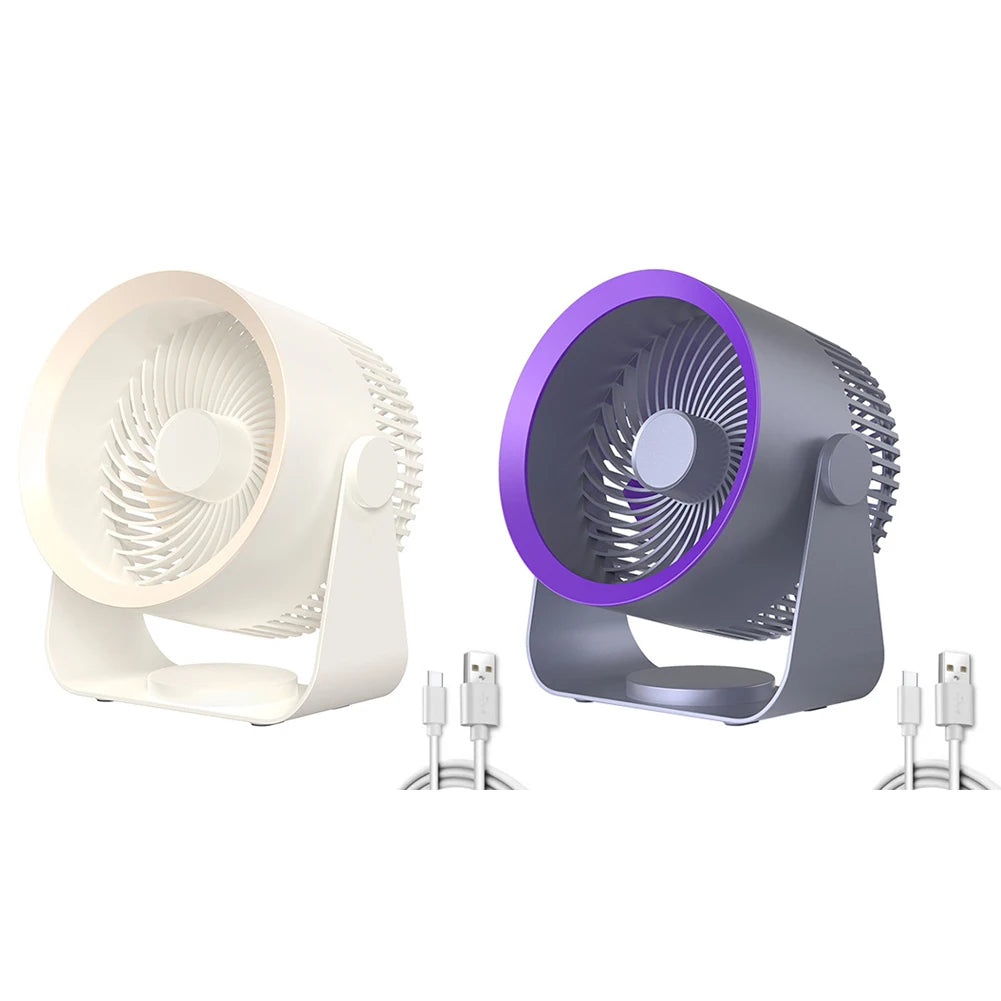 Wall Mounted/Table Air Circulation Electric Fan USB Rechargeable 4000mAh Summer Cooling Fan Low Noise 3 Speed Camping Supplies