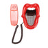 Novelty Tongue Stretching Sexy Lips Mouth Corded Phone with LED Indicator, Mini Landline Telephone for Home and Office Decor