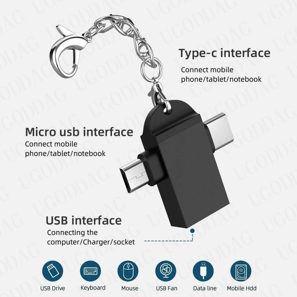 2-in-1 Type-C Micro USB OTG Adapter USB 3.1 5Gbps Data Transmit Converters For Tablet Hard Disk Drive Phone For Android Huawei