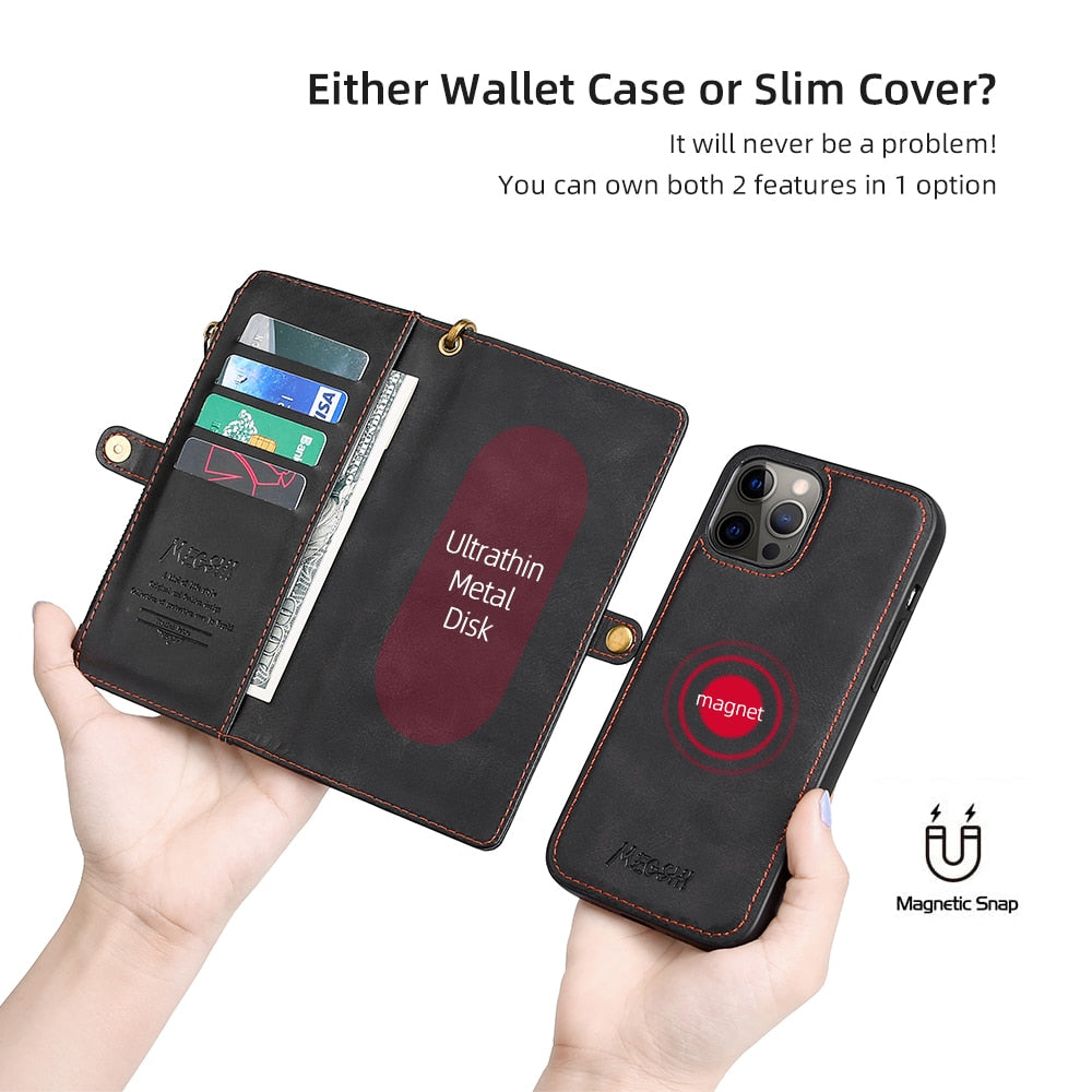 Wallet PU Portable Leather Phone Case For iPhone 6 6S 7 8 Plus X XS XR XSMax SE2020 11 12 13 14 Mini Pro ProMax