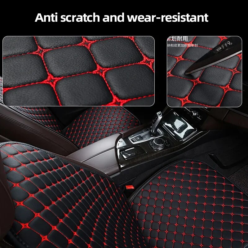 PU Leather Car Seat Cover Universal Seat Cushion Auto Chair Protective Cover Auto Protector Pad with Storage Pocket