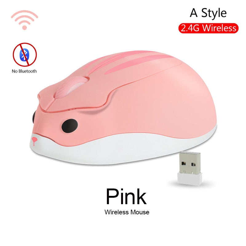 CHUYI 2.4G Wireless Optical Mouse Cute Hamster Cartoon Computer Mice Ergonomic Mini 3D Office Mouse For Kid Girl Gift PC Tablet