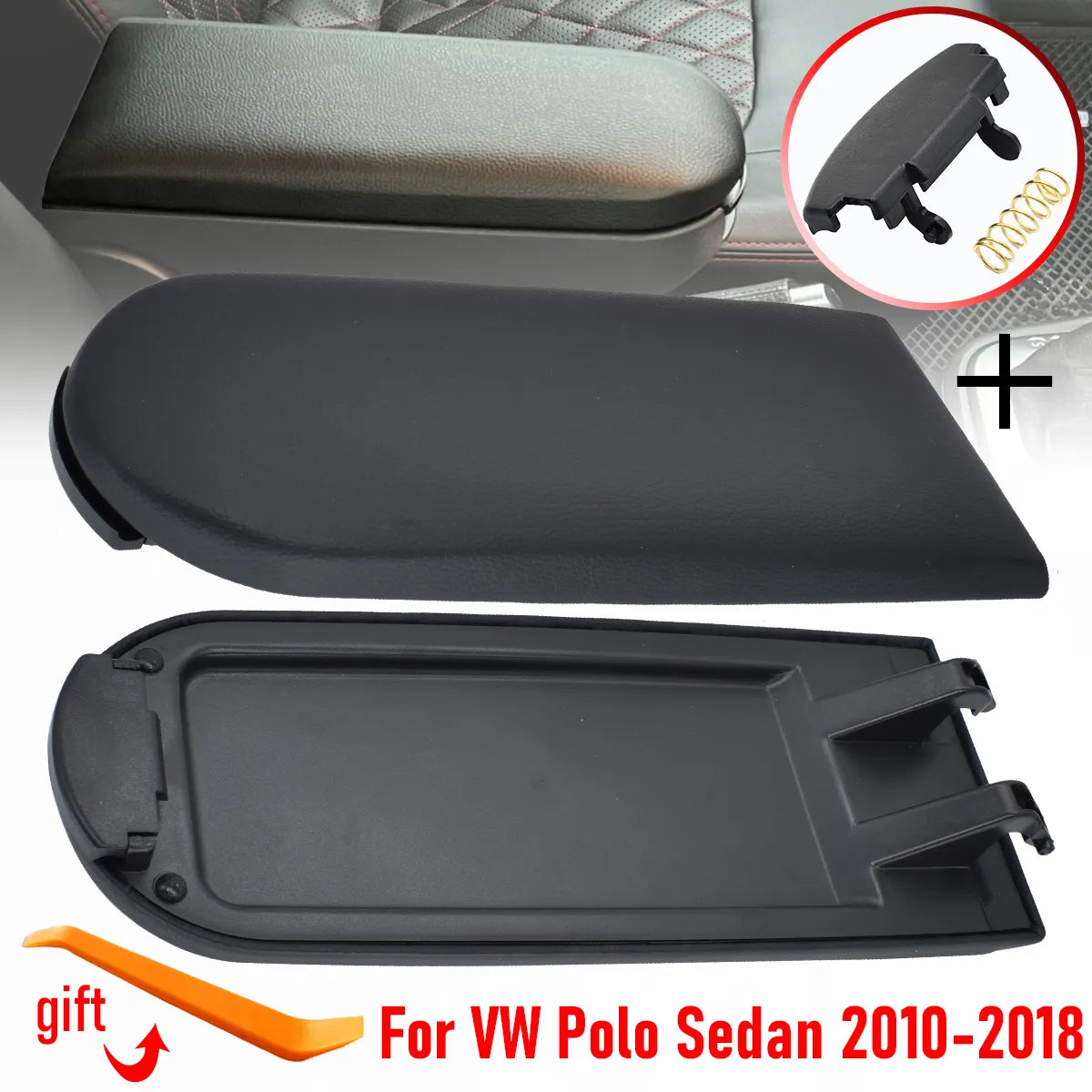 Car Armrest Latch Lid Center Console Cover Cap For Volkswagen VW Polo Sedan 2010 2011 2012 2013 2014 2015 2016 2017 2018