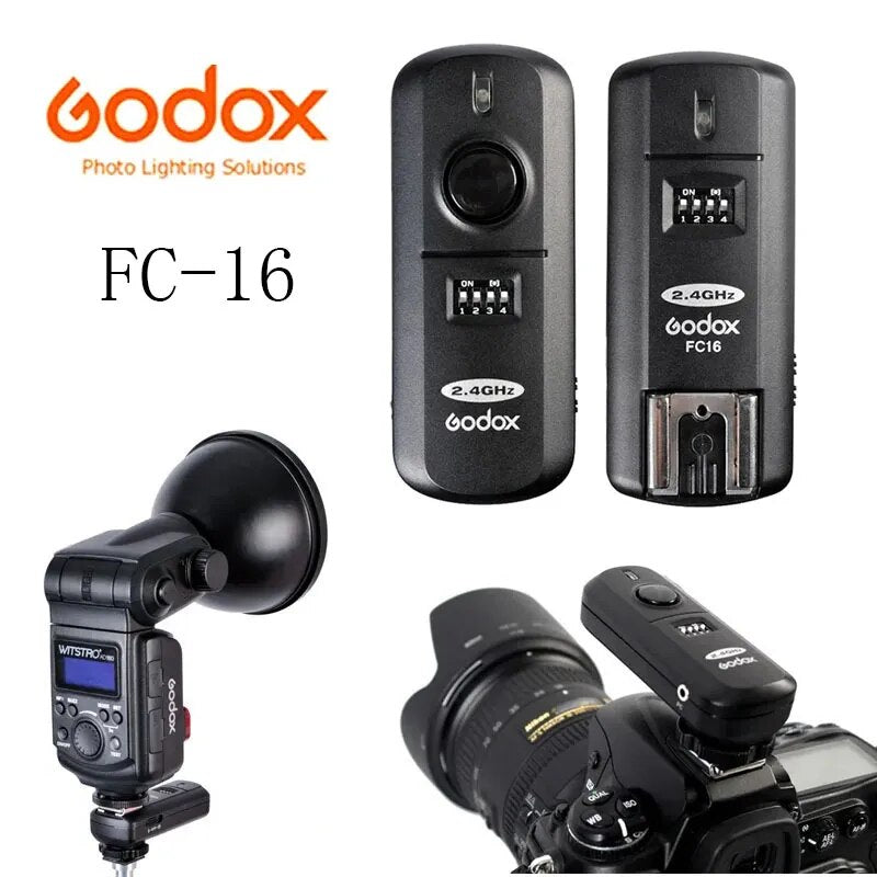 Godox FC-16 2.4GHz 16 Channels Wireless Remote Flash Studio Strobe Trigger Shutter for Sony Nikon Canon 6D 7D 5D Mark III 700D