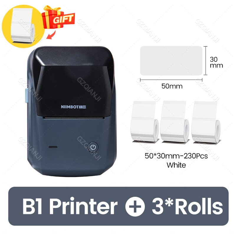 NiiMbot B1 Label Sticker Tag Price Printer with Paper Roll Waterproof Anti-Oil Tear-Resistant Price Tag Scratch-Resistant Papers