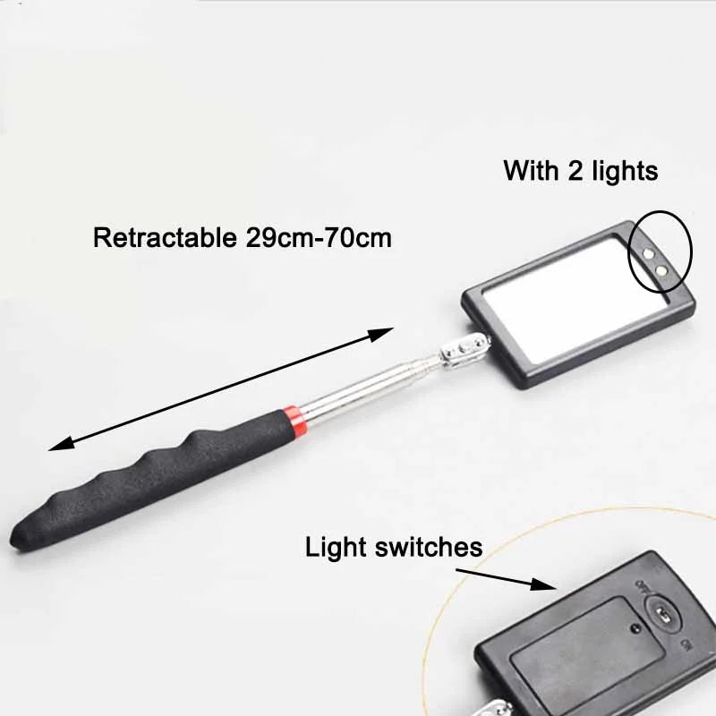 Portable Telescoping Flexible Head Inspection Mirror 360 Rotation Mechanic Inspection Mirror Telescopic Handle Repairing Tools