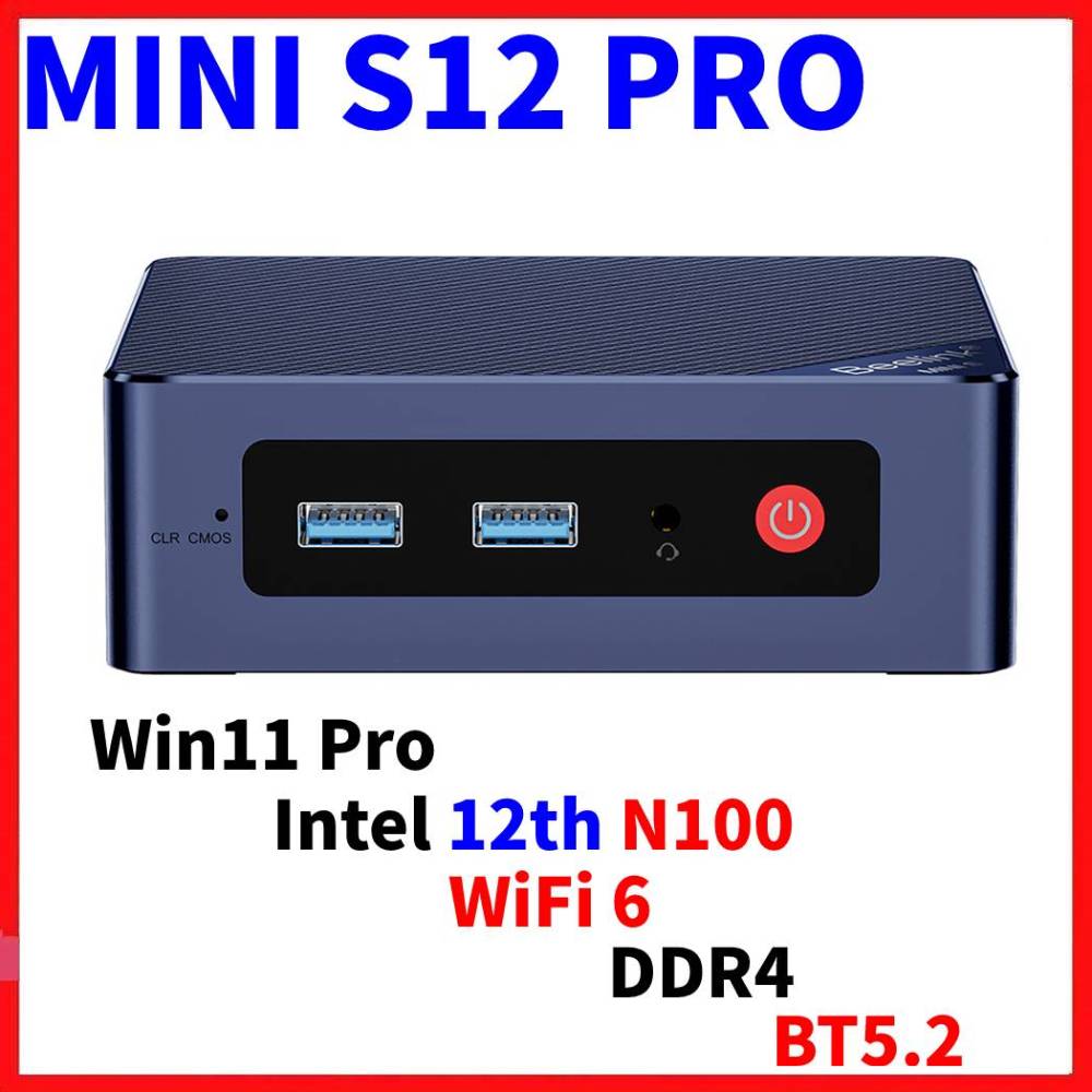 Beelink U59 Mini S12 Pro 11th 12th Gen Intel N95 N100 N5105 Win 11 Mini PC DDR4 16GB SSD 500GB Desktop WIFI6 BT Computer